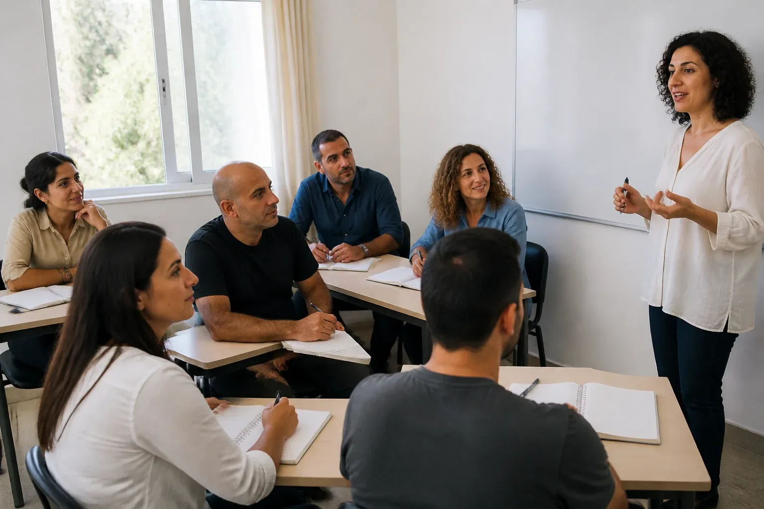 עלות ההכנה: כיתה קטנה ומוארת עם מבוגרים שמקשיבים למרצה